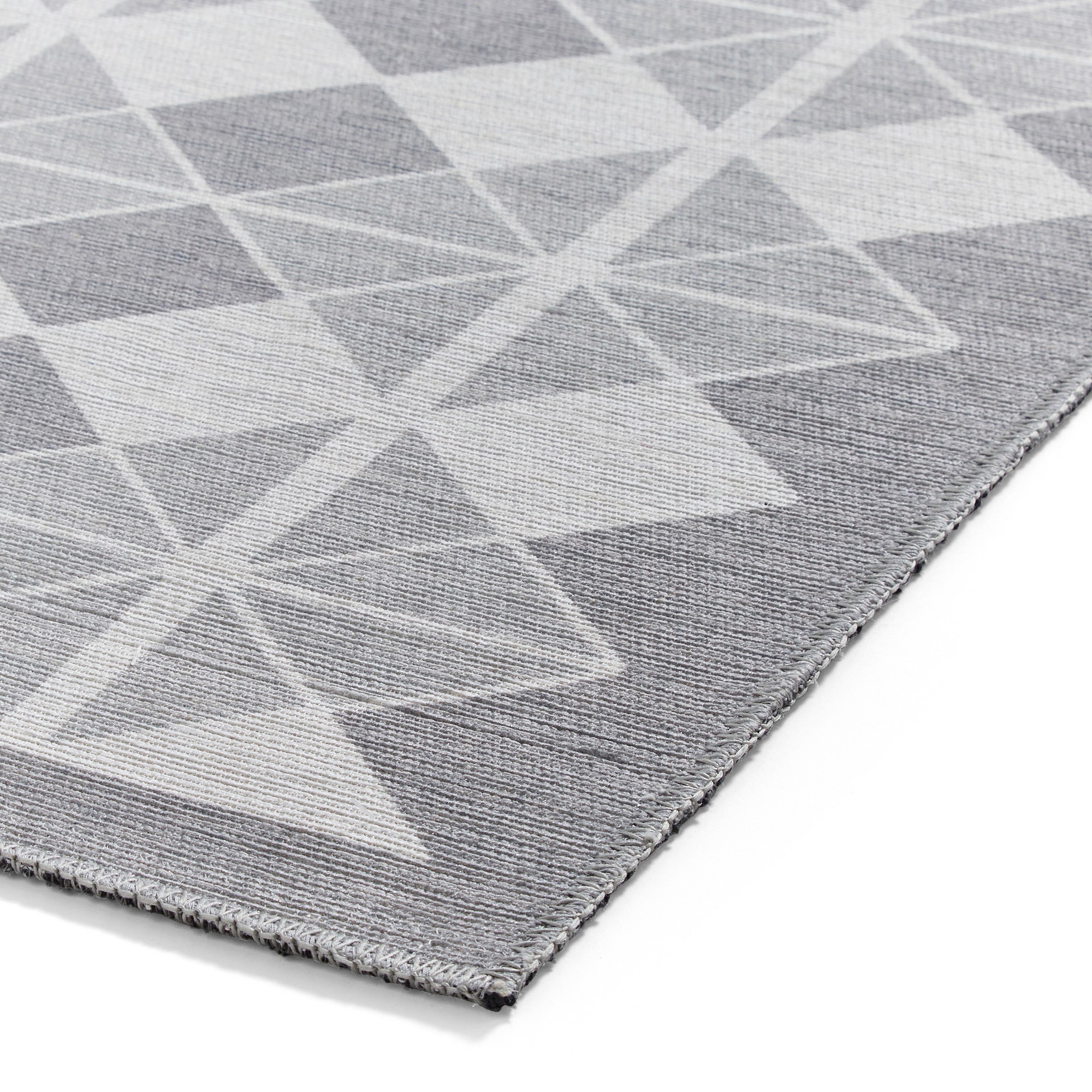 Victoria H1184 Modern Geometric Washable Rugs In Grey Light Grey